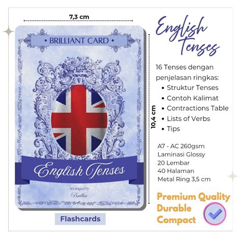 Jual Flashcards English Tenses, ringkasan belajar grammar Bahasa ...