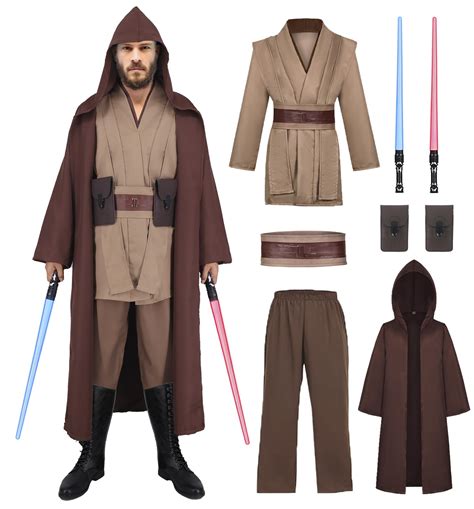 Adult Jedi Costume Men Cosplay Anakin Skywalker Obi Wan Kenobi ...