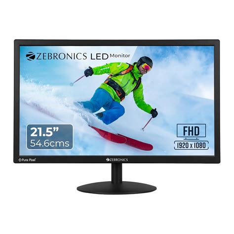 Zebronics 21.5” (54.6cm) LED Monitor, FHD 1920x1080, 250nits Brightness ...