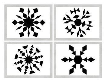 Snowflake Pattern Blocks Activity Task Cards and Data Sheets by Extra ...