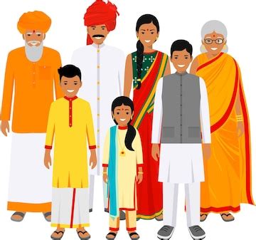 Group indian men and women different ages standing together in ...