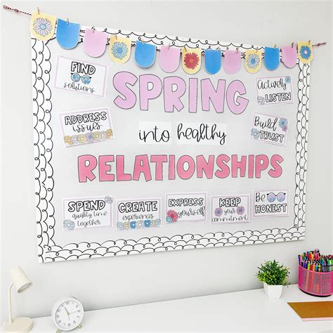 Spring Health Bulletin Board | Healthy Relationships - Etsy