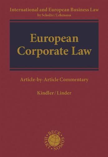 Buy European Corporate Law: Article-by-Article Commentary ...