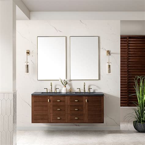 James Martin Vanities Amberly 60-in Mid-century Walnut Undermount ...