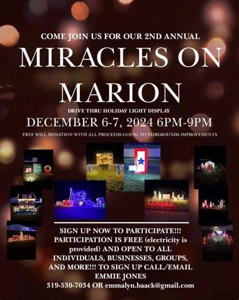 Miracles on Marion, Iowa County Fair, 7 December 2024 | AllEvents