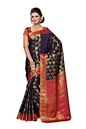 Buy Mimosa By Kupinda Women's Art Silk Saree Kanjivaram Style Color ...