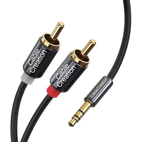 RCA to 3.5mm 3 Feet Audio Cable, CableCreation 3.5mm Male to 2RCA Male ...