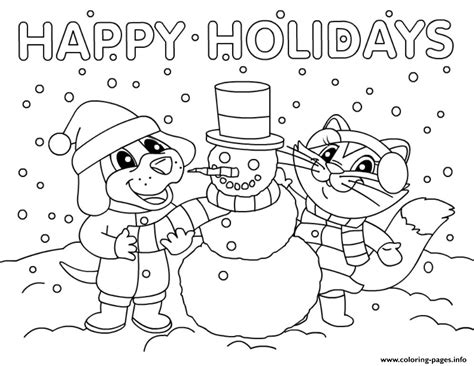 Free Printable Happy Holidays Coloring Pages