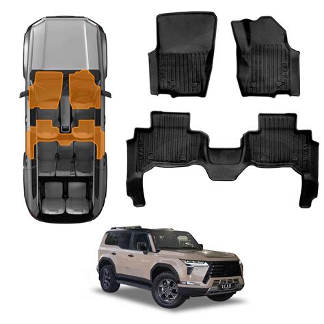 3D Floor Mats for Lexus GX 550 GX550 5 Seater 2024-Onwards All-Weather ...