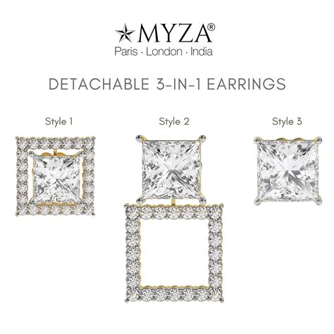 Convertible 1 to 4 Carats Each MYZA IGI Certified Princess Cut Lab Gro