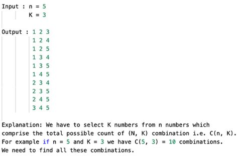 Image result for All Combinations of Size K JavaScript