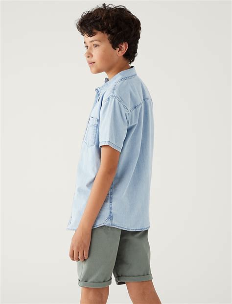 Buy Pure Cotton Chambray Shirt (6-16 Yrs) at Marks & Spencer