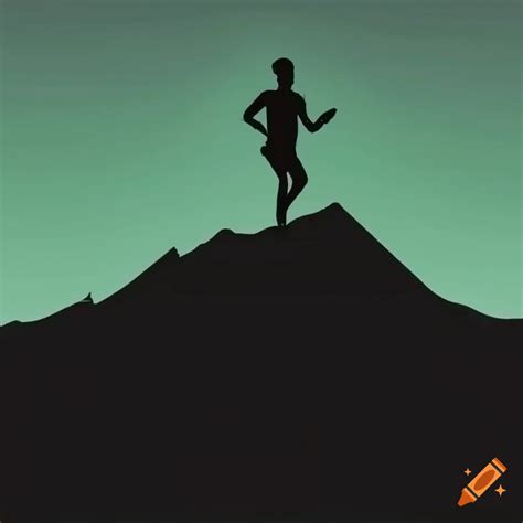 Silhouette of runners in the mountains on Craiyon