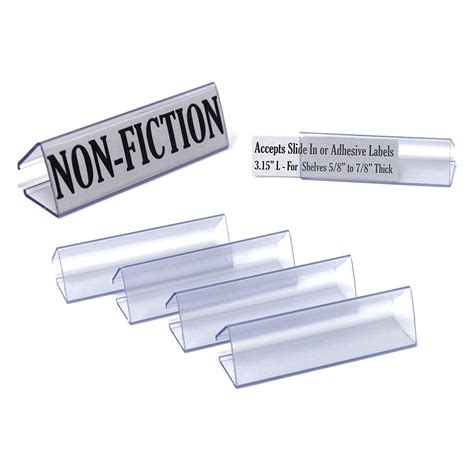 3.15" L Wood Shelf Label Holder, Clip On Ticket Holder for Shelves .6 ...