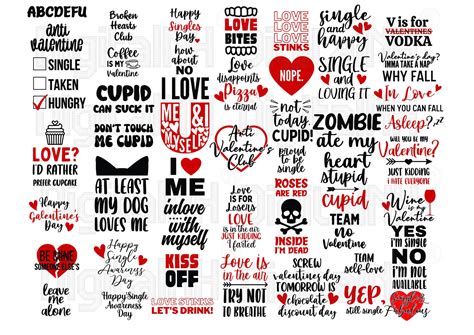 45 Anti Valentine SVG Bundle Valentine's Day Shirts SVG - Etsy