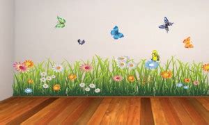 TRIDENT 110 cm A Greeny Grass Garden Removable Sticker Price in India ...