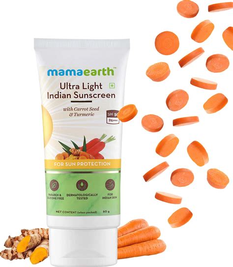 Buy MAMAEARTH ULTRA LIGHT INDIAN SUNSCREEN TUBE OF 80 GM Online & Get ...