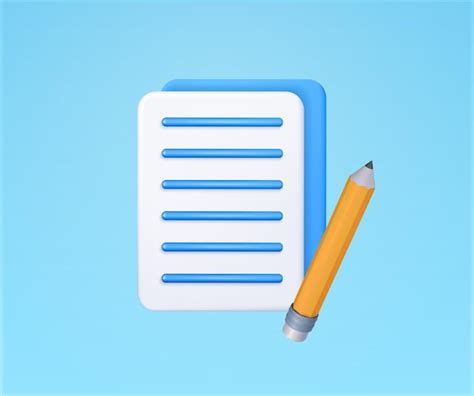 3d documents letters notes or contracts with pencil isolated on ...