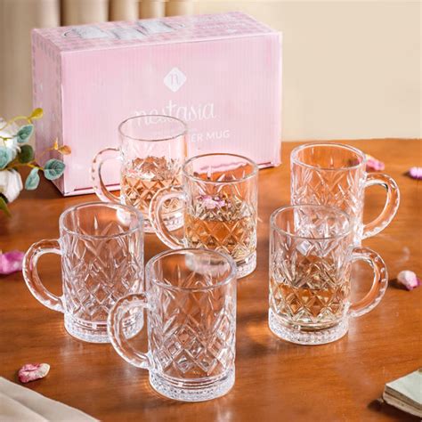 Set Of 6 Crystal Opulence Engraved Coffee Mugs 220ml Online - Premium ...