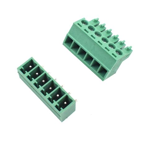 6 Pin Male and Female Pluggable Terminal Connector Right Angle Pitch 3