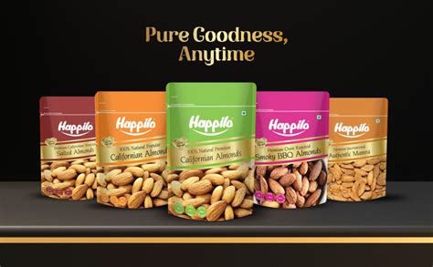 Happilo 100% Natural Premium California Almonds 1kg Value Pack Pouch ...