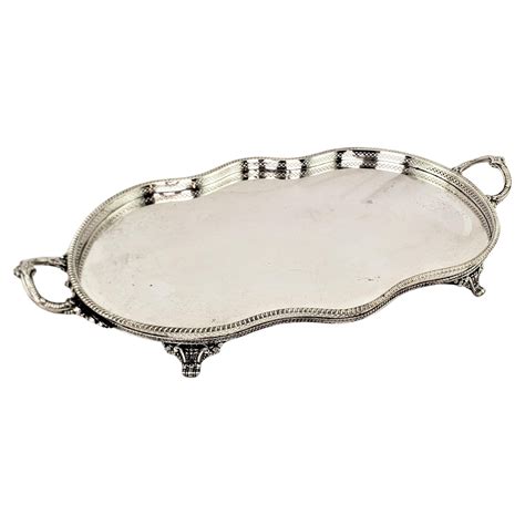 English Silver Serving or Gallery Tray at 1stDibs