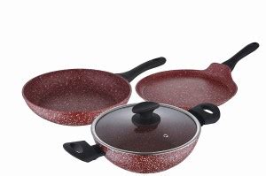 BERGNER Forged Granite including 1pc Frypan, 1pc Kadai , 1pc Tawa, and ...