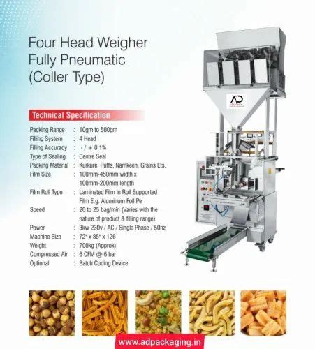 Namkeen Packing Machine - Four Head Weigher Packing Machine ...