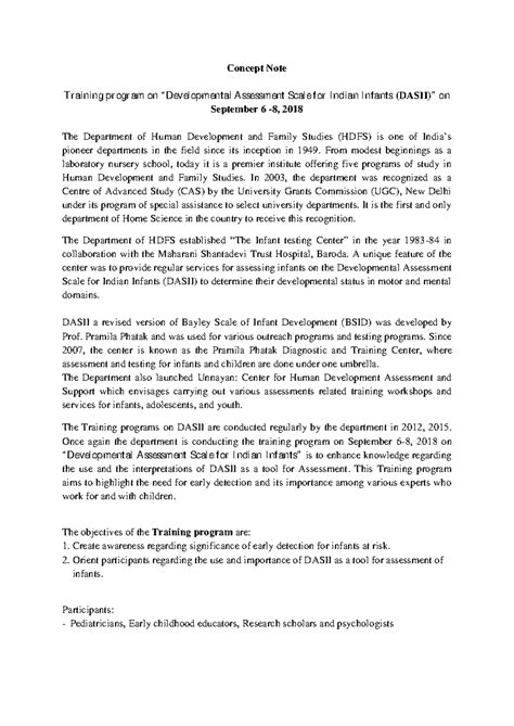 HDFS - Developmental Assessment Scale Training Program (DASII) - Studocu