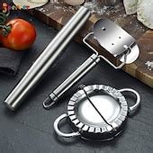 2PCS Stainless Steel Dumpling Maker Mold, Wraper Dough Cutter Pie ...