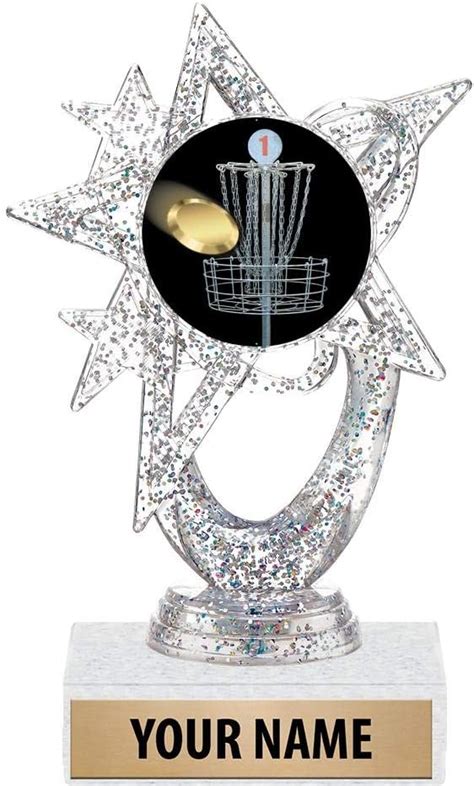 Buy 5.5 Silver Glitter Disc Golf Trophies, Custom Astral Star Disc Golf ...