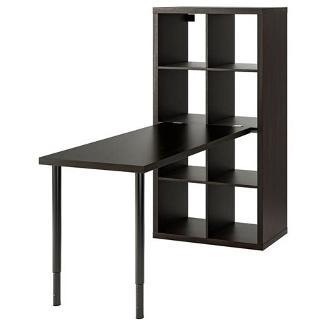 KALLAX / LAGKAPTEN desk combination, black/black-brown, 77x159x147 cm ...