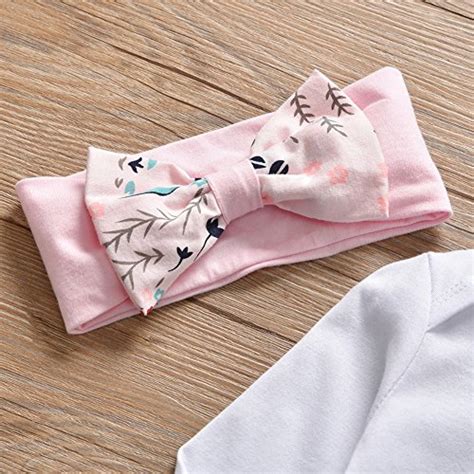 Buy Miwear Baby Girls Letter Print Long Sleeve Romper Floral Pants Bow ...
