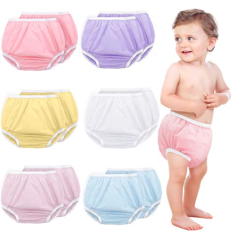 Funtery 12 Packs Waterproof Plastic Pants For Toddlers Reusable Diaper ...