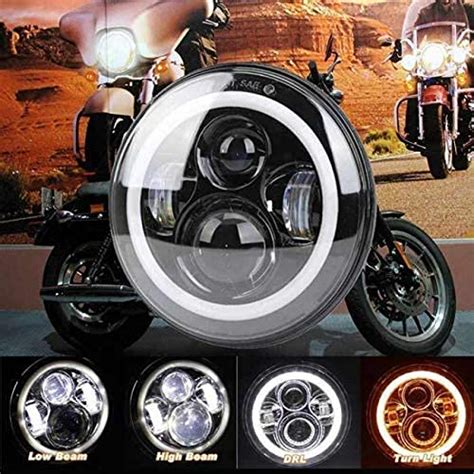 CorebikerZ 7 Inch LED Headlight Dual Color DRL Ring for Bullet Bike ...