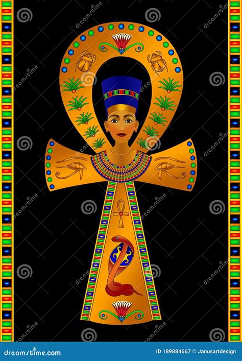 Illustration Of Queen Nefertiti Bust
