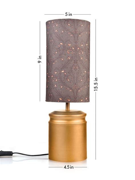 Metal Golden Table Lamp with Dark Forest Shade