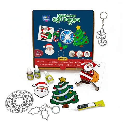 Mini Leaves Christmas Glass Painting Kit – Creative Art Set ...