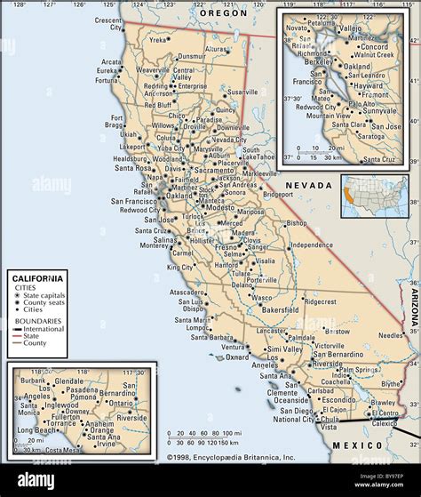 Political map of California Stock Photo - Alamy - map of california politics