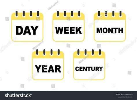 Different Time Values Calendar Icons Set Stock Vector (Royalty Free ...