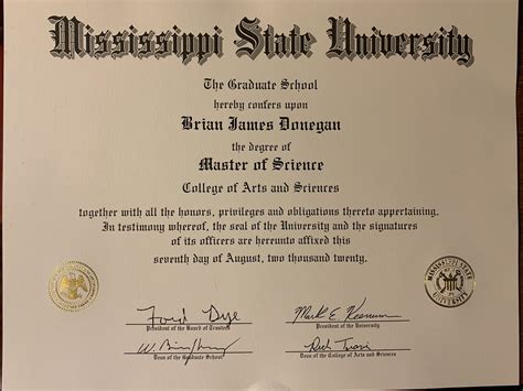 Masters Degree Diploma