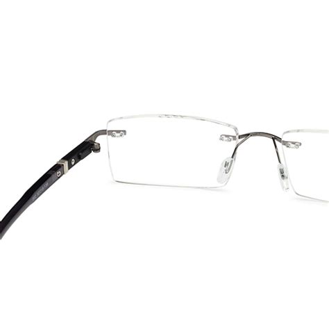 Shop online for Gunmetal Grey Rimless Rectangle Solid Air Fusion 002-C2 ...