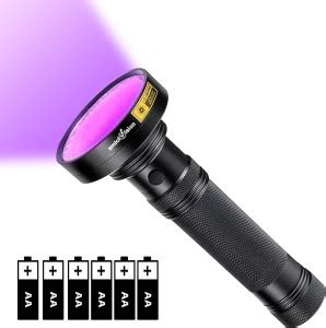 amiciVision 18W 100 LED UV 395nm Detector Torch with 6 Battery Torch ...