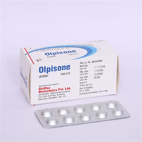 Olpisone - Tolperisone Tablet - Biomax Biotechnics Pvt. Ltd