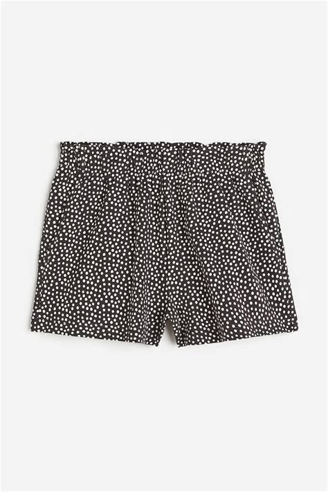 Patterned paper bag shorts - Black/Spotted - Kids | H&M IN