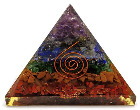 Buy NewAgeHealings 7 Chakra Orgonite Pyramids - Layered Chakra Pyramid ...