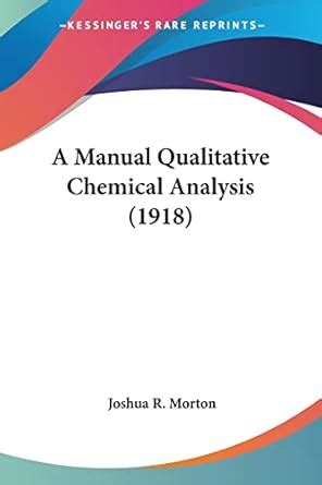Buy A Manual Qualitative Chemical Analysis Book Online at Low Prices in ...