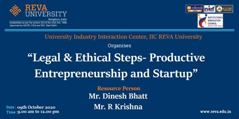 Legal & Ethical Steps- Productive Entrepreneurship and Startup | REVA ...