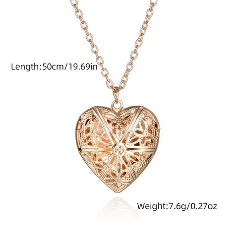 18K Gold Plated Heart Photo Memory Locket Pendant Necklace With Chain ...