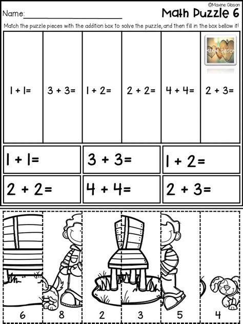 Image result for Math Addition Puzzle Worksheets